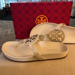 Tory Burch Miller Cloud Sandal-Size 8 New Ivory